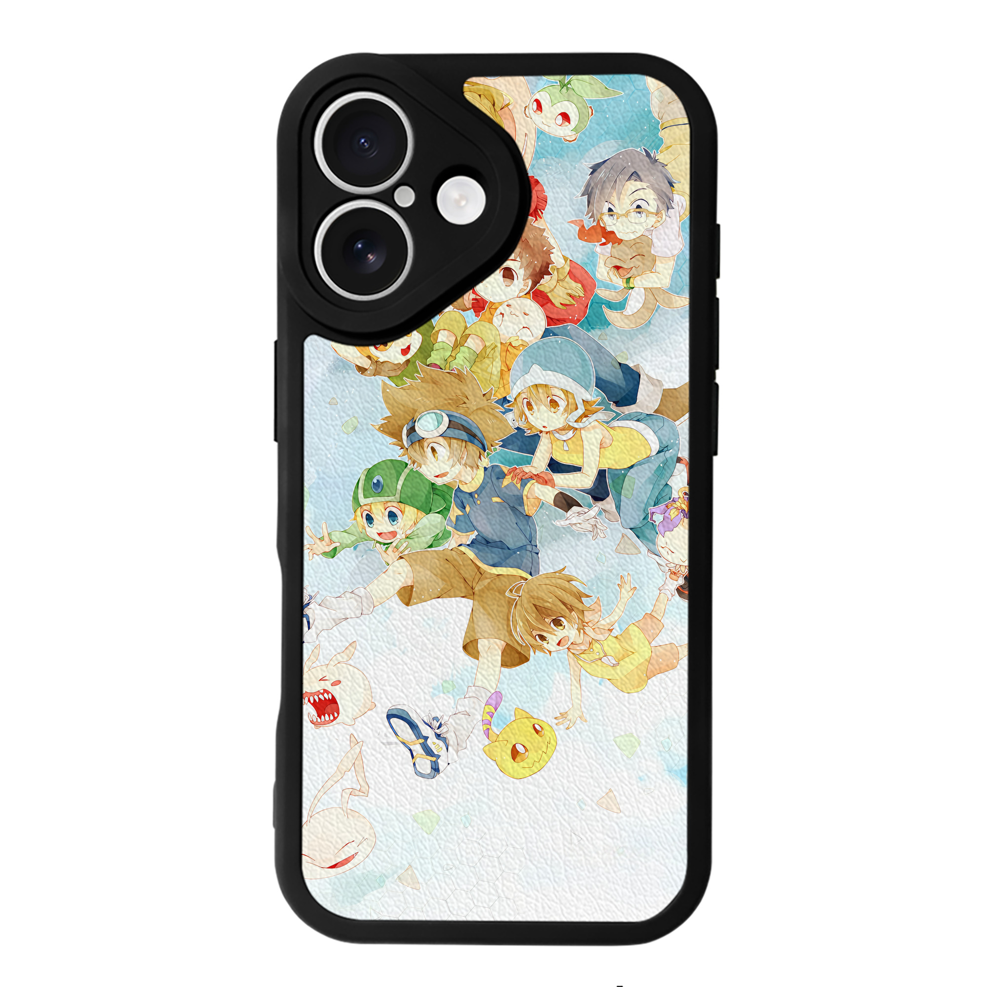 （画像用） Digimon デジタルモンスター/デジモン 【iPhone 16シリーズ対応】シリコンスマホケース（レザー調） 材質：シリコン
